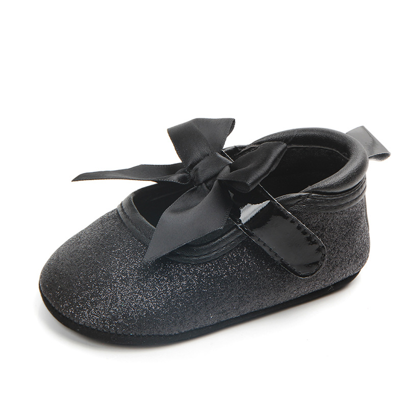 Baby Girl Shoes Soft Shoes Prewalker Walking Toddler Kids Shoes: Black / 0-6 months