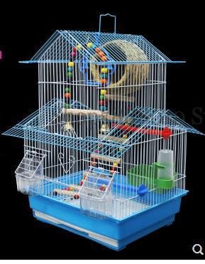 Parrot bird cage peony xuanfeng large villa cage wen bird pearl trumpet iron metal bird: 34x28x54cm   4