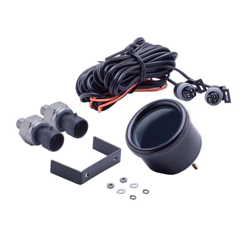 Dual Luchtvering Gauge Air Ride Luchtdrukmeter Psi Blauwe Led Met 2 Stuks Elektrische Sensoren: Default Title