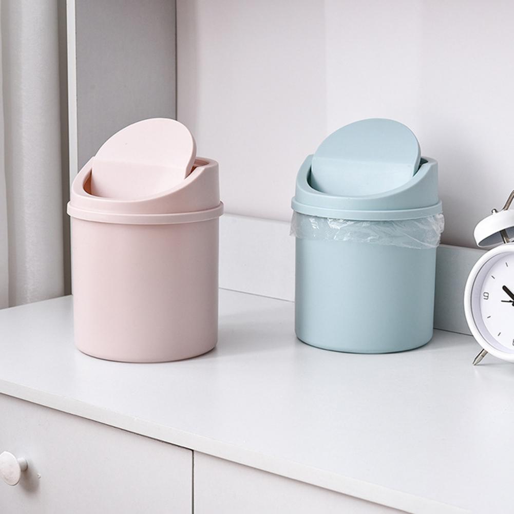 Cubo de basura de escritorio de , fácil de limpiar cubo de basura de mesa, compacto, de plástico sólido, Mini bote de basura de escritorio