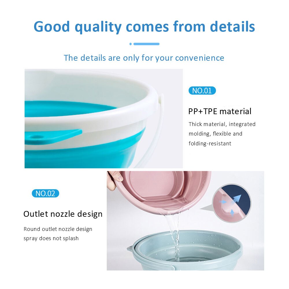 3L/5L/10L Collapsible Bucket Portable Folding Bucket with Handle Car Washing Bucket Children Outdoor Fishing Travel Home Storage