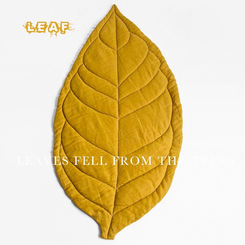 Maple leaf Shape Baby Play Mat Baby Infant Creeping Mat cute Playmat Play Game Mat Room Decoration blanket 110*55cm: yellow