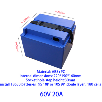 48V 60V 72V KA 20Ah 12Ah Lithium Battery Box 18650 li-ion Pack Cell Housing Case Shell Holder DIY EV eBike E-bike ABS Waterproof: Gold
