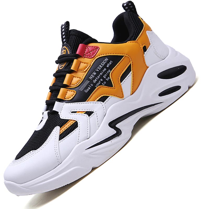 Platform Summer Men's Sport Shoes Tennis Man Sports To Run Shoes Men Sneakers Male Trainers White Orange Chausure Jogging E-463: black-orange / 9