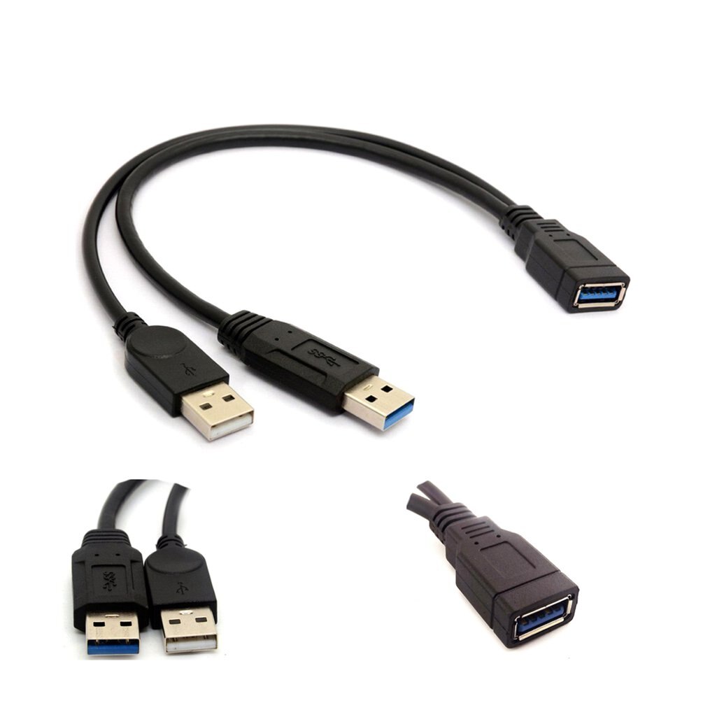 HW24 USB 3,0 Splitter Kabel USB 3,0 Stecker auf Dual USB EINE Weibliche Jack Y Hub USB Splitter Ladegerät & daten Transfer Verlängerung Kabel