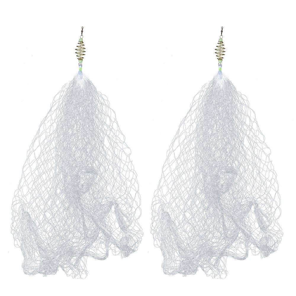 2 stk fiskenett karpe fiskeredskap pesca kobber våren stim fiske garn med lysende perler mesh nett for natten