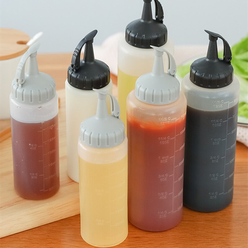 Condiment Squeeze Bottle Sauce Squeeze Squirt Bottle For Oil Ketchup Griddle Sauce Catsup Pancake Kicthen Tools Accessories