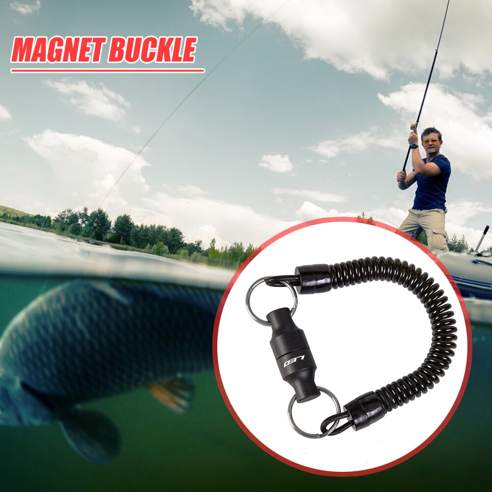 Outdoor Magnetic Net Release Landing Net Holder Keeper with Lanyard for Retractor Fly Fishing Tool Accessories