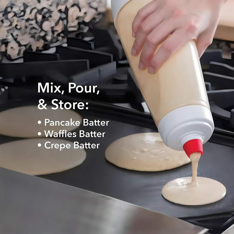 Garrafa de massa de panqueca misturador batedor com liquidificador bola fio batedor para restaurante assar panquecas cupcakes muffins crepes e muito mais
