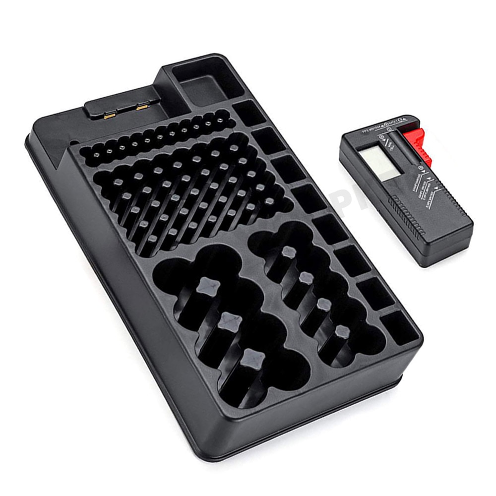 Batterij Opbergdoos Organizer Houder Met Tester-Batterij Case Inclusief Batterijen Checker Voor Aaa Aa Cd 9V