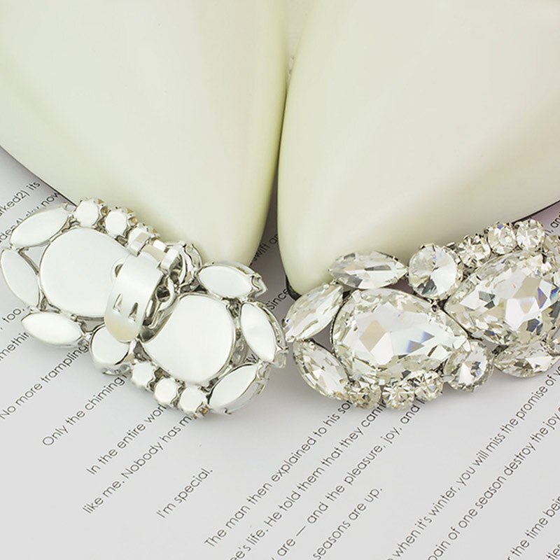 1 par brude bryllup sko cips indretning sko klip krystal charme dekoration tilbehør  b2 cshop