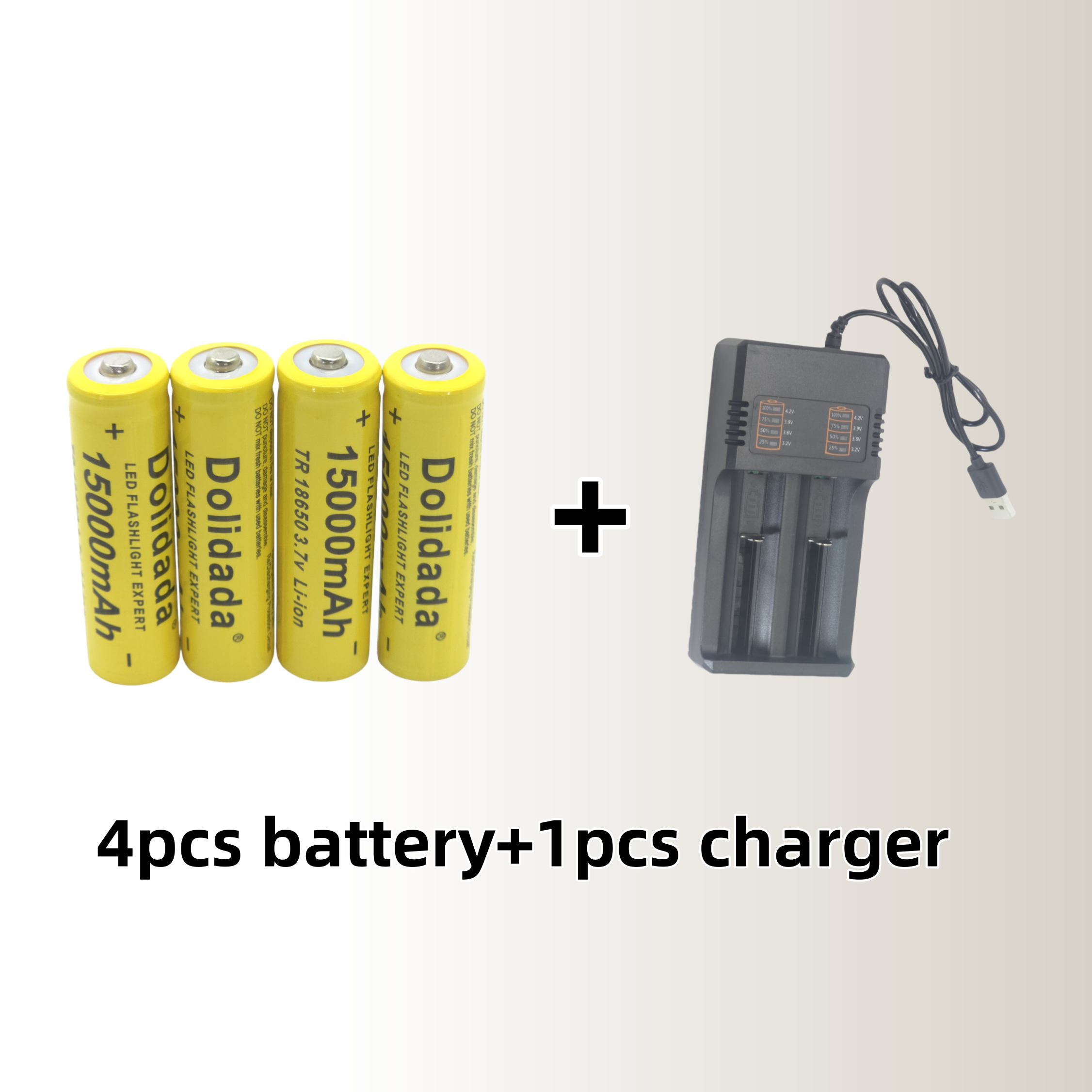 【15000mAh High-Capacity Charge】3.7V 18650 Large-Capacity Rechargeable Lithium Battery | Comes with a Charger: MULTI
