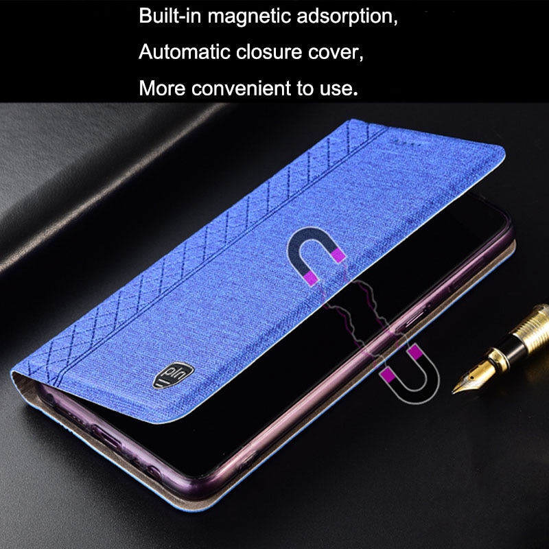 Case for Umi UMIDIGI Z2 Pro Plaid style Canvas pattern Leather Flip Cover for UMIDIGI z2 cases Coque
