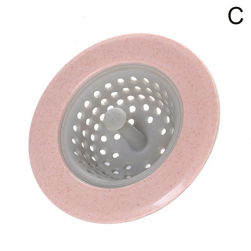Silikon Küche Filter Waschbecken Sieb Sieb Füllstoff Sieb Filter Haar Waschbecken Ablauf Gittergewebe Sieb Dusche Abfluss 1pc V9P2: Rosa