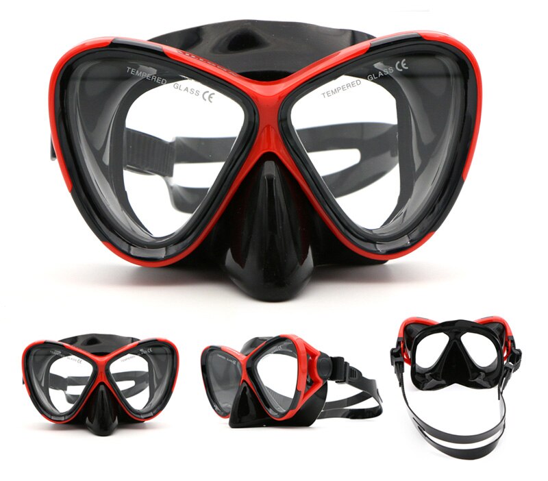 Droge Snorkel Met Verstelbare Houder Duikbril Snorkelen Buis Siliconen Ademen Onderwater Zwemmen Snorkel Voor Volwassen: AM200H-Red