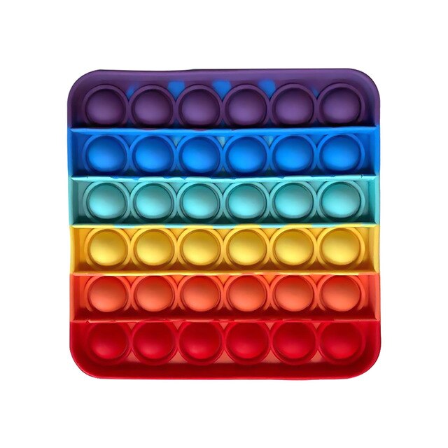 Colorful Fidget Push Pops Bubble Sensory Squishy Stress Reliever Autism Needs Anti-Stress Pop-It Rainbow Adult Children Toys: 14