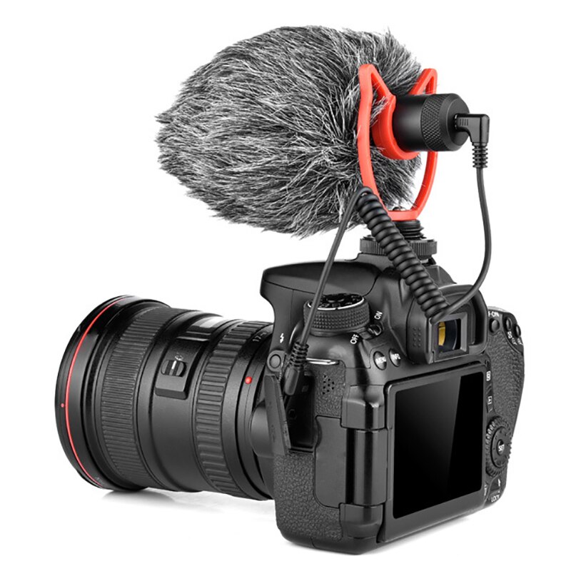 Mini Microphone Plug-And-Play Mic 3.5mm Plug with Shock Mount Wind Sn for Smartphone DSLR Camera Live Broadcast