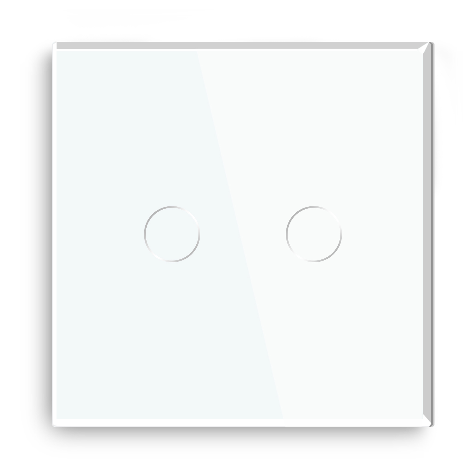 Bseed 2 Gang Multi Control EU Standard Wifi Light Touch Switch Wall Switch Black White Golden With Mirror Crystal Glass Panel: White 1 Piece