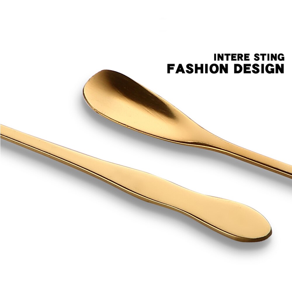 Stijl 1Pc Rvs Koffie Lepel Met Lange Steel Kleurrijke Koffie Scoops Dessert Thee Lepel Gevulde Keuken Gadget tool