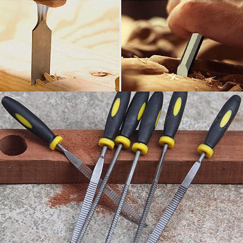 Juego de archivo de 6 uds de SpokeShave ajustable de 10 pulgadas, Lima de mano, raspa, herramienta de mano de trabajo de madera para artesanía de madera, trabajo de madera
