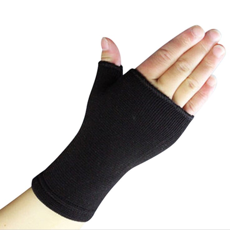 1 par ultra-tyndt ventileret håndledsgigt support ærme støtte handsker elastisk håndled håndled sport sports armbånd: Sort