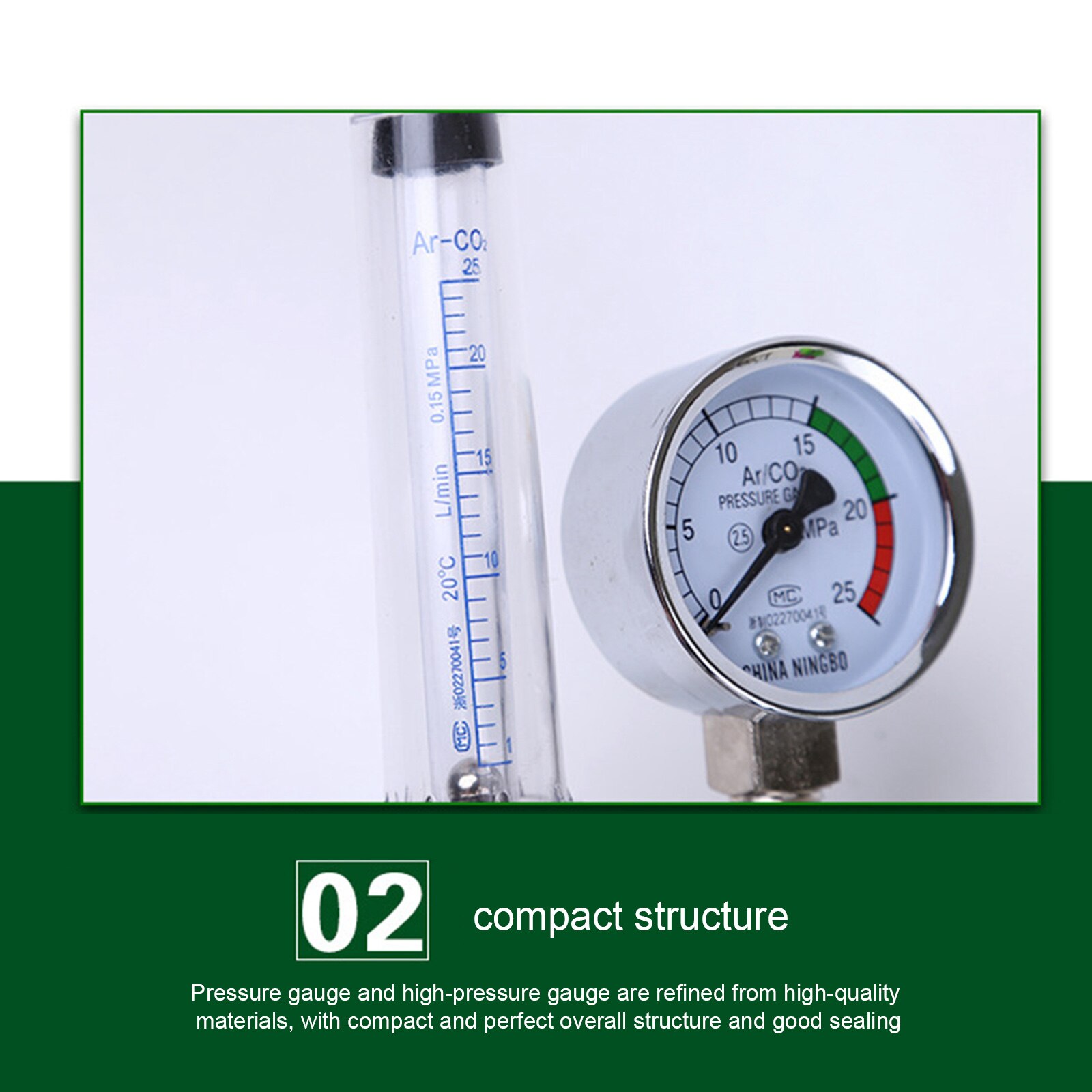 0-25Mpa Argon Regulator CO2 Mig Tig Flow-Meter Gas-Regulators Flowmeter Welding Weld Gauge Pressure Reducer