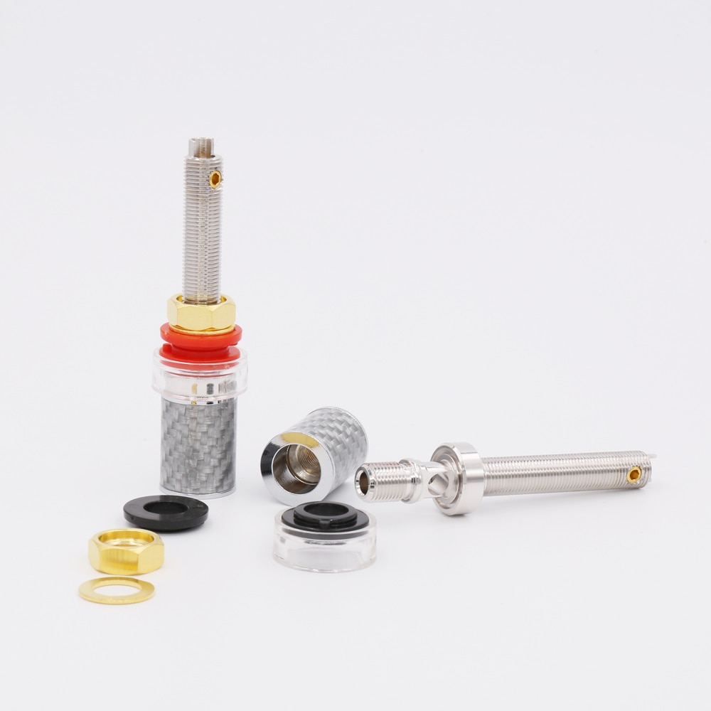 8pcs Rhodium Plated Audio Speaker 4mm Cable Binding Post Short Thread Terminals