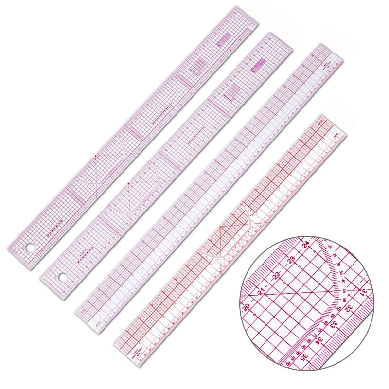 Sewing Tool 1Pcs Accessory Transparent Metric Straight Tailor Ruler Measuring For Fabric Patchwork Cloth Cutting Quilting Rulers