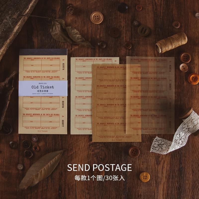 Bloc de notas Retro, 30 hojas, notas decorativas, Vintage, Nota de papel, papelería, suministros de oficina: E
