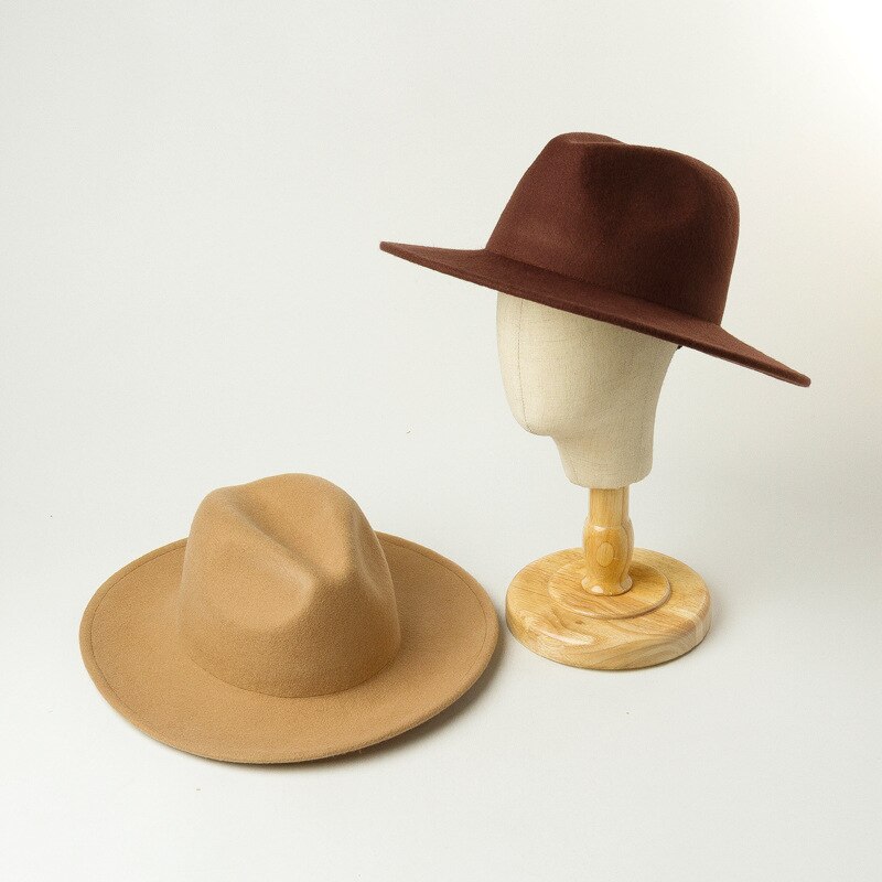 202009-hh9009 vinter ull solid barn 53cm huvud storlek barn fedoras keps barn jazz panama hatt