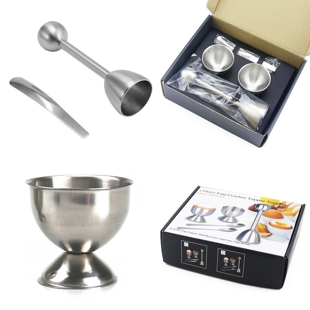 1 Set Stainless Steel Egg Scissors Topper Shell Cutter Knocker Cracker Opener Boiled Raw Egg Open Kitchen Tool Gadgets