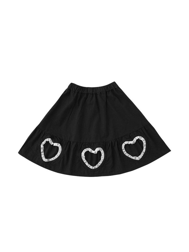 Gonna per bambina dolce primavera nuova gonna a mezza lunghezza romantica a rete cava amore cucitura bambino