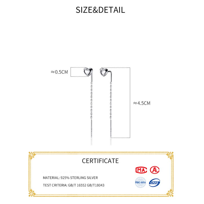 La monada coração borla brincos de prata gota 925 prata esterlina jóias finas para as mulheres pendurado brincos coreano