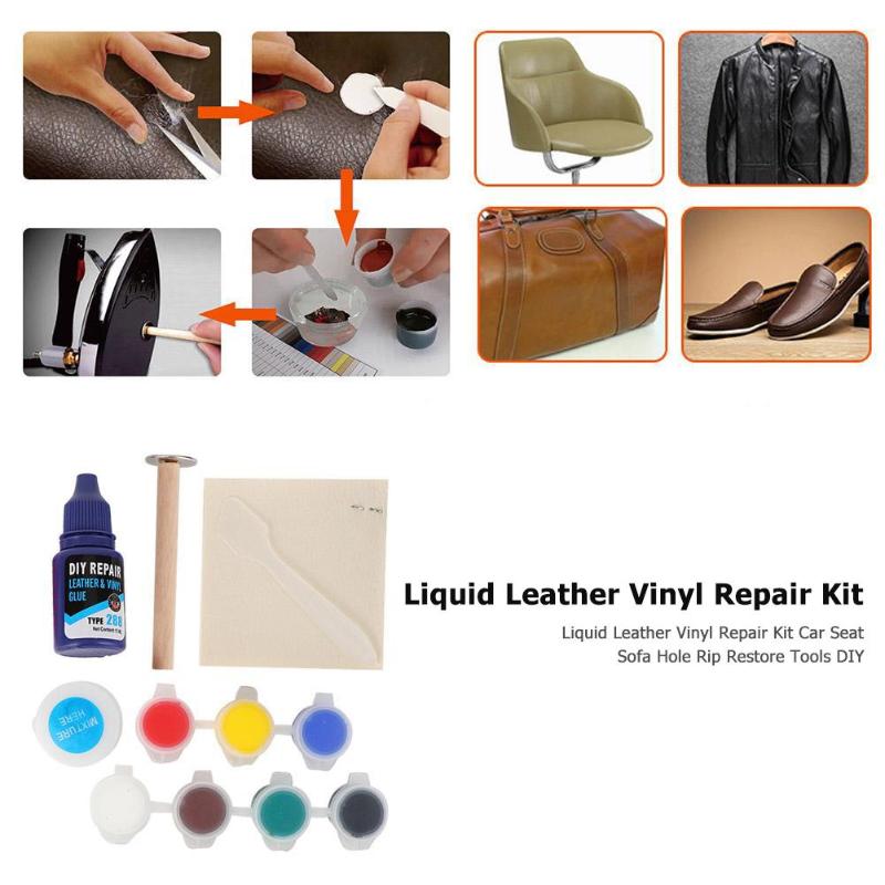 DIY Leather Vinyl Repair Kit Seat Sofa Coats Hole Crack Rip Auto Car Care Repair Kit Liquid Leather Restoration Tools