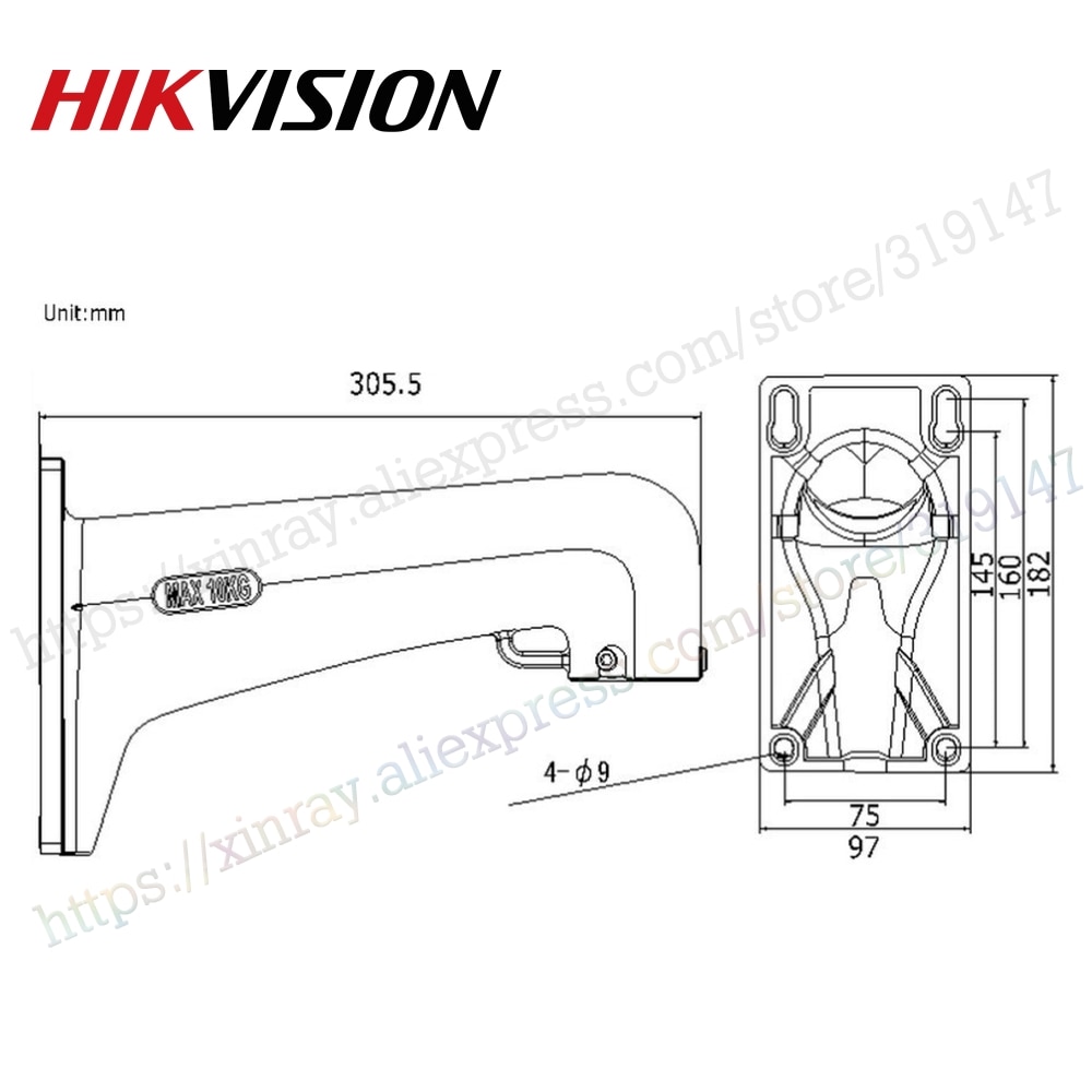 Hikvision Aluminium legering Beugel DS-1601ZJ voor PTZ IP Camera DS-2DF5274-AEL DS-2DF7284-AEL DS-2DF7276-AEL DS-2DF7274-AEL Etc