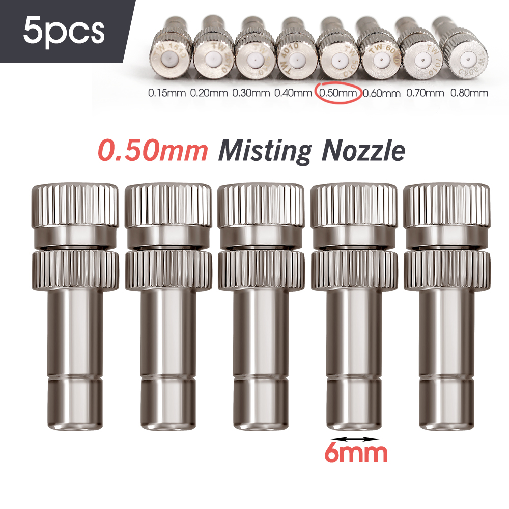 0,15–0,8 mm Niederdruck-Nebeldüsen, 6 mm Stecker, feine Zerstäubung, Sprühgerät, Gartenbewässerung, Befeuchtung, Kühlsystem: Lila