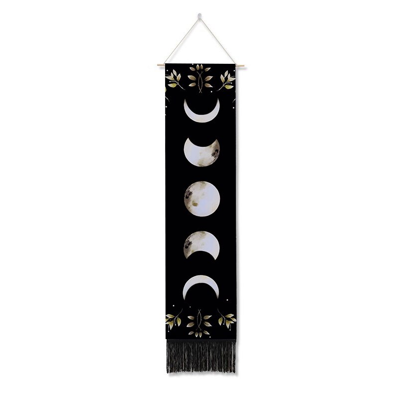 Moon Phase Tapestry Wall Hanging Flowers Moon Black and White Wall Art Tapestries for Bedroom Living Room Drom Home Decoration: GTZW128