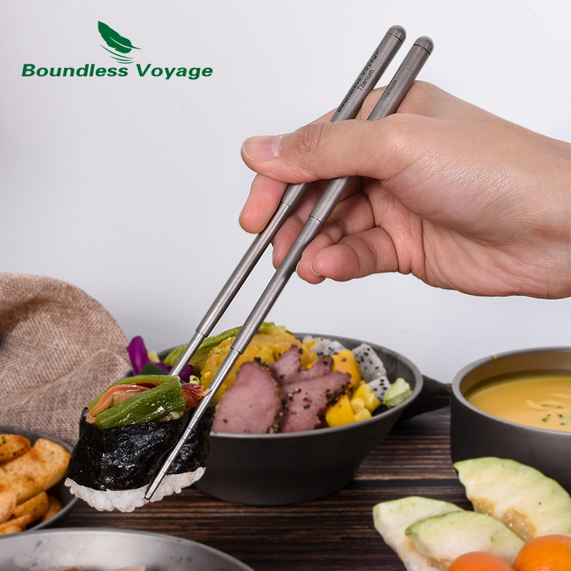 Draagbare Vouwen Eetstokje Herbruikbare Reizen Titanium Telescopische Eetstokjes Camping Picknick Diner Lunch Bestek Servies Bestek