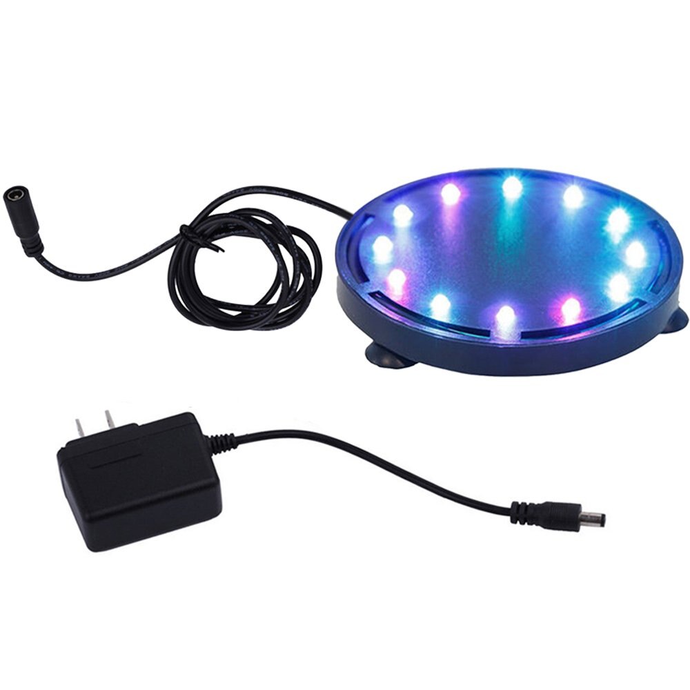 Vattentät led ljus flerfärgad fisk tank lampa under vattnet rgb lampa nedsänkbar mini akvarium lampor bubbla disk lampor
