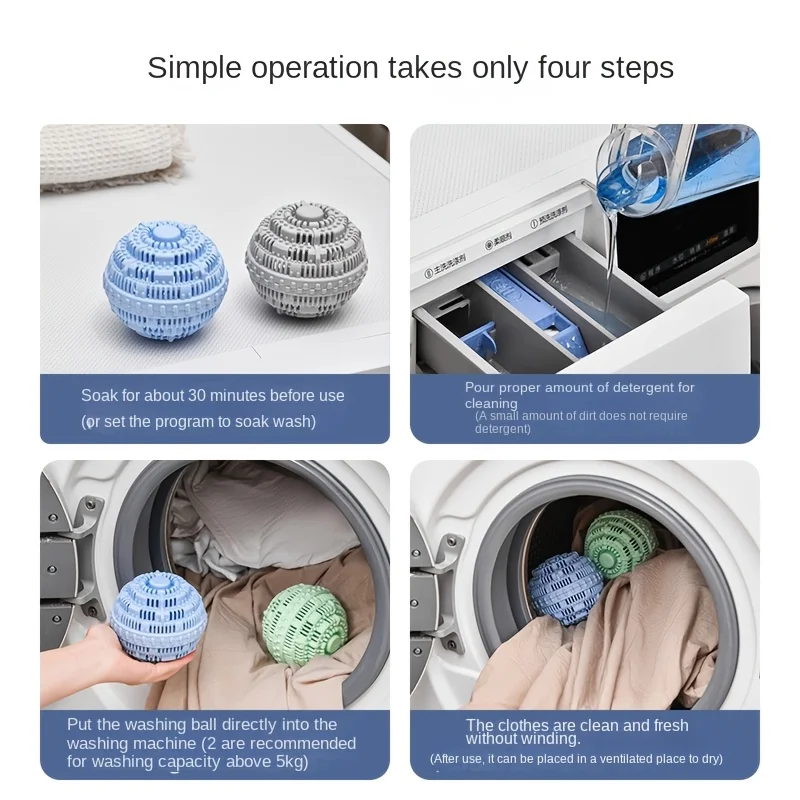 Gjenbrukbare vaskeballer, anti-floker, tøymykner, flekkfjerner - miljøvennlige vaskeballer tørkeballer
