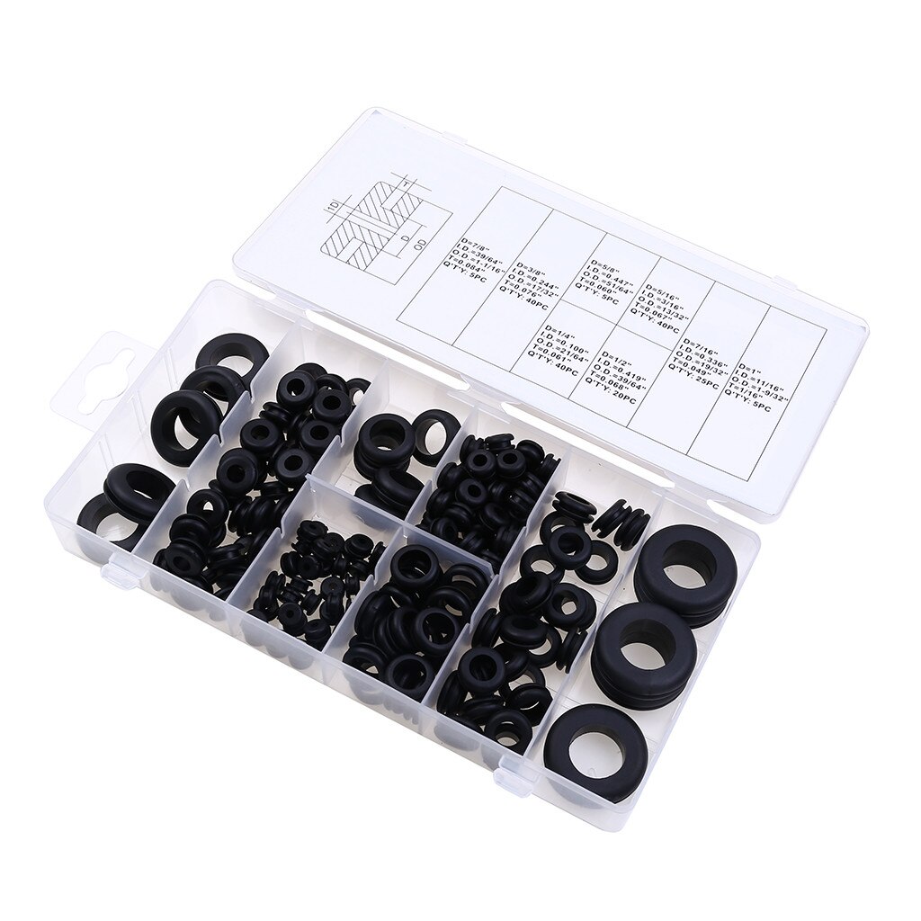 180 Pc Electrical Wiring Gasket Rubber Grommet Assortment Kit Set Firewall Hole Electrical Wiring Gasket Car Accessories