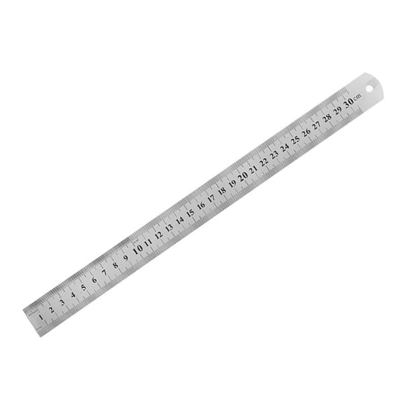150-500mm Stainless Steel Straight Ruler Precision Double Sided Measuring Tool Carpenter Ruler Art Office School Supplies: 30cm