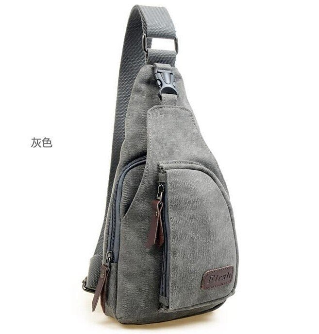 2022 Mode Man Schoudertas Mannen Canvas Messenger Bags Casual Reizen Messenger Bag M7-783: GRAY