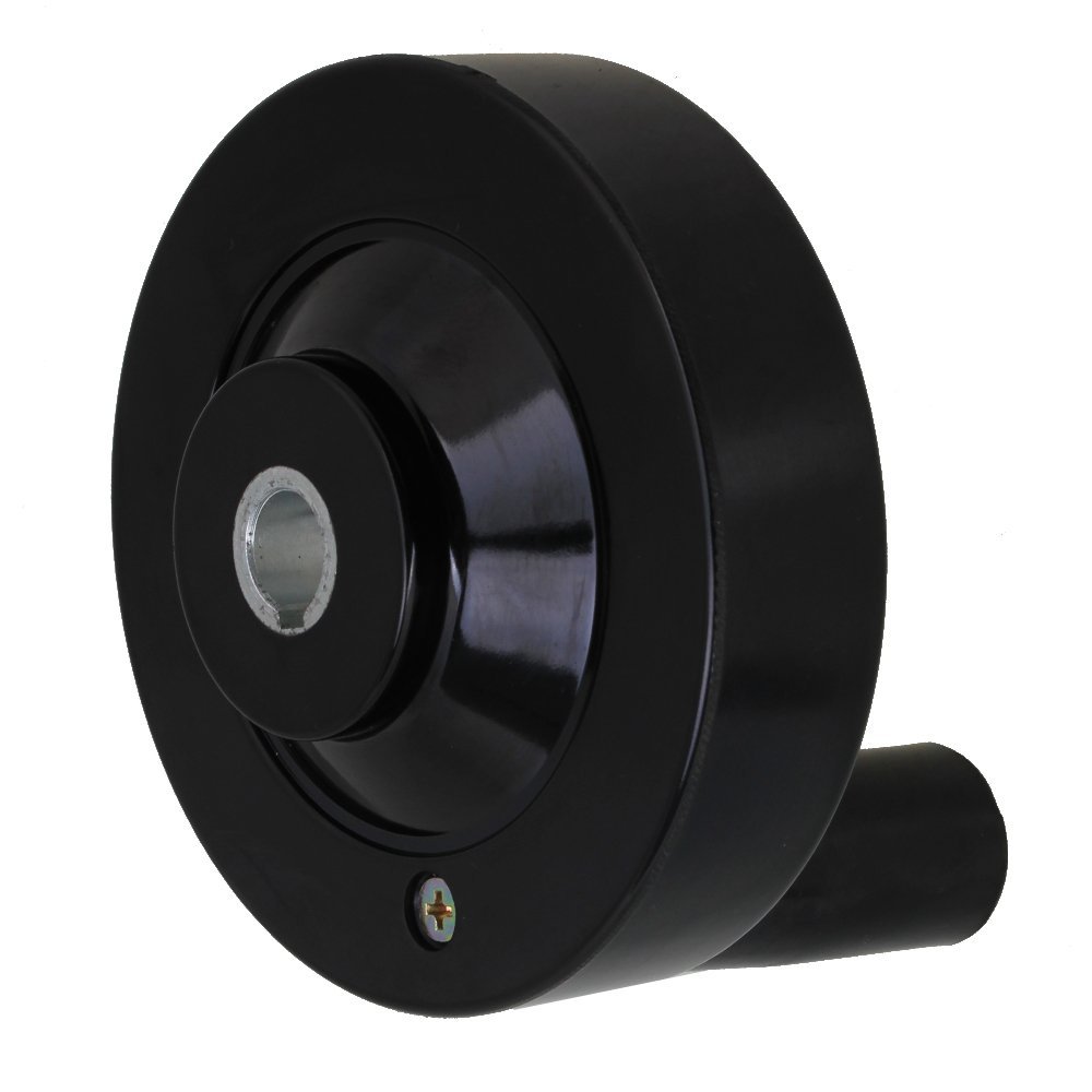 Fresadora de torno de plástico negro, rueda de mano de ondulación interior con agarre de mango giratorio, 12x100mm