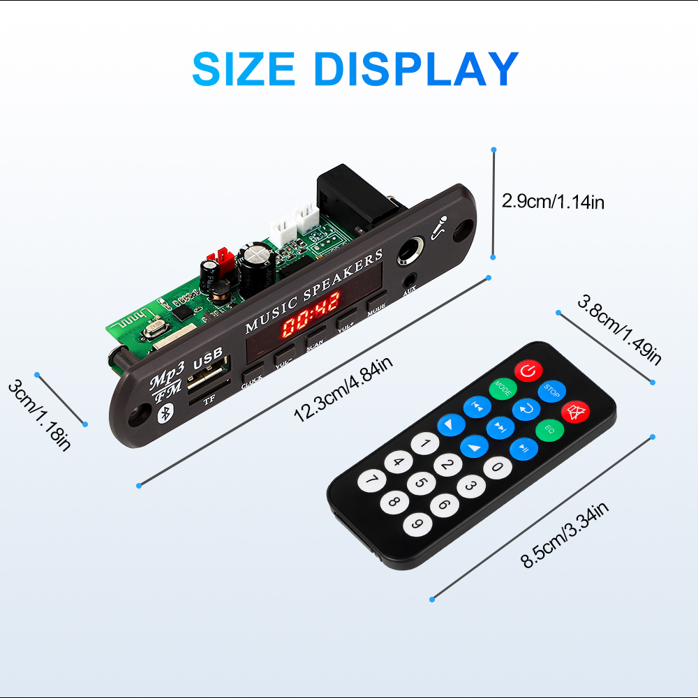 DC 12V Bluetooth 5,3 MP3 APE Decoder Board 30W 60W Verstärker 6,5mm Mikrofon Uhr Zeit Display USB TF FM AUX Auto Musik Player