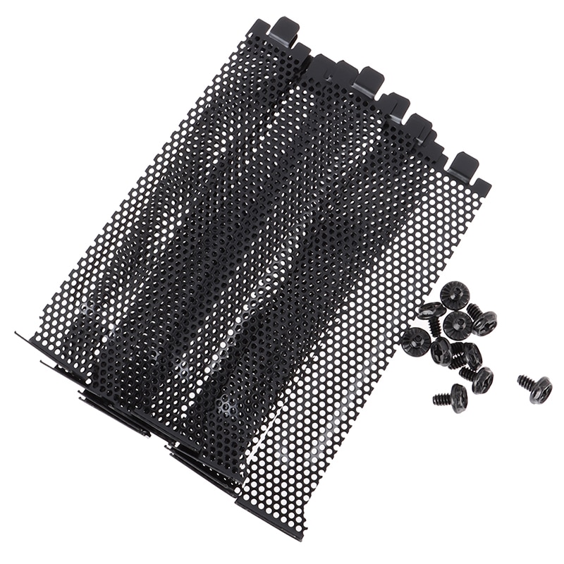 10 X Black Mesh Pci Chassis Slot Covers Beugel Met Schroeven Blanking Plaat