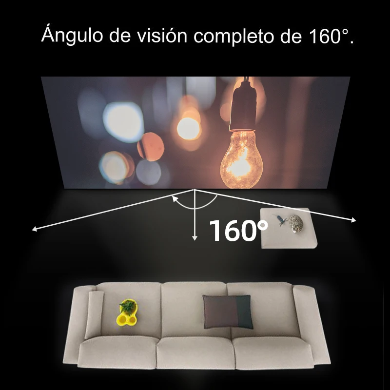 VEIDADZ Pantalla de proyector 60 72 84 100 120 130 pulgadas Rejilla blanca Antiluz 160 ° Ángulo de visión Pantalla reflectante Película interior al aire libre
