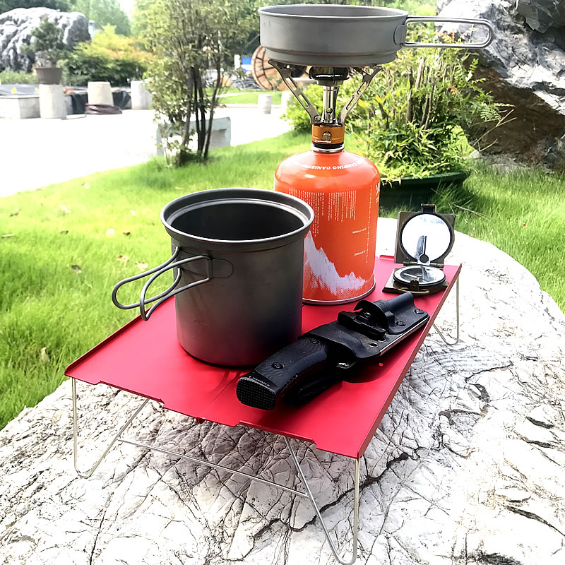 Foldebord skrivebordslegering bbq rejser lyserød lille vandreture udendørs aluminiumblå camping