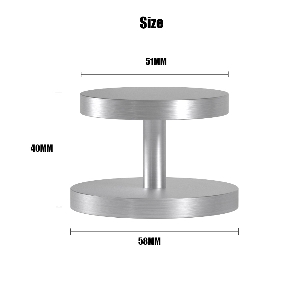 Espresso Foamer Koffie Sabotage Premium Aluminium Solide Zware 51Mm 58Mm Twee Side Base Koffieboon Druk Zilver goud Zwart