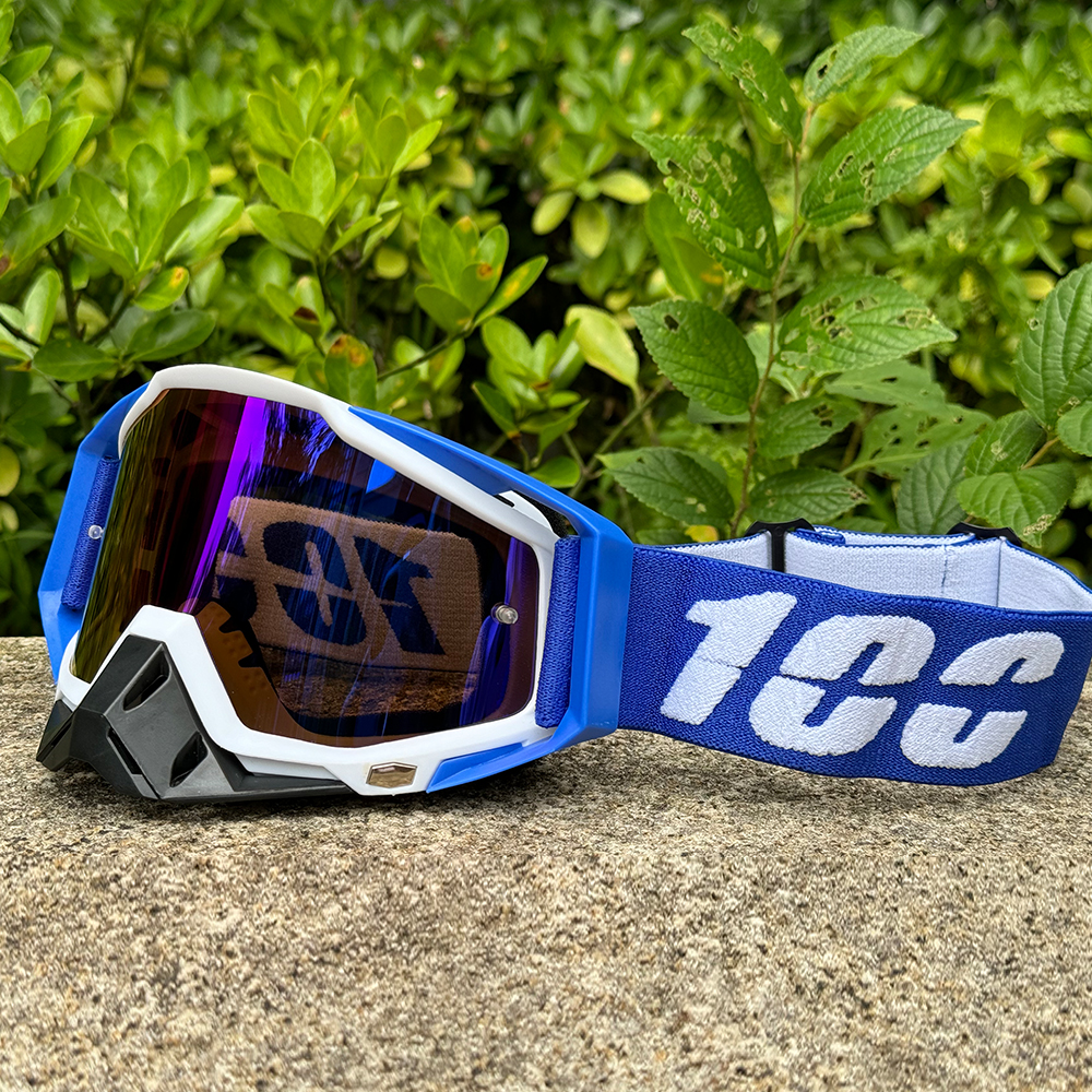 100 motorcykelbriller beskyttelsesbriller motocross beskyttelsesbriller hjelm mx moto dirt bike atv ski udendørs sport glas scooter beskyttelsesbriller maske: Elfenben
